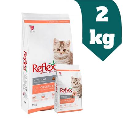 غذای خشک بچه گربه رفلکس Reflex با طعم مرغ و برنج 2 کیلوگرم
