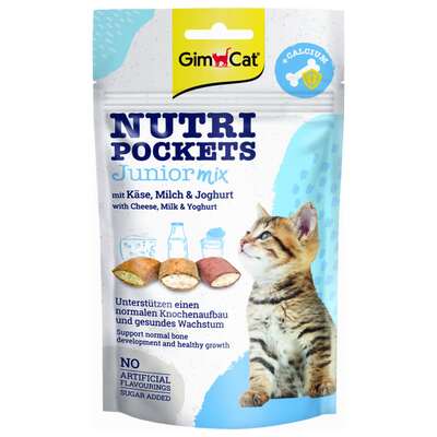 تشویقی گربه جیم کت GimCat مدل نوتری پاکت Nutri Pocket جونیور میکس Junior Mix وزن 60 گرم