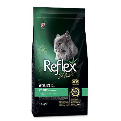 غذای خشک گربه بالغ رفلکس پلاس Reflex plus مدل یورینری وزن 1.5 کیلوگرم