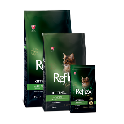 غذای خشک بچه گربه رفلکس پلاس Reflex plus مدل کیتن با طعم مرغ وزن 1.5 کیلوگرم